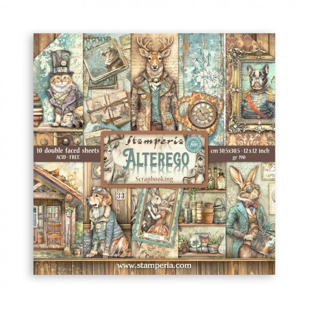 Stamperia 10 Χαρτιά Scrapbooking 30,5x30,5cm Διπλής Όψης Alterego