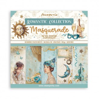 Stamperia 10 Χαρτιά Scrapbooking 30,5x30,5cm Διπλής Όψης Masquerade