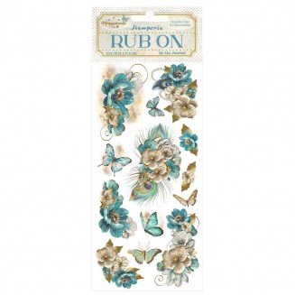 Stamperia Χαλκομανίες Rub-On 10x21,6cm Blue Flowers