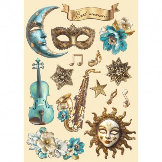 Stamperia Έγχρωμα Ξύλινα Διακοσμητικά A5 (14,8Χ21cm) Masquerade