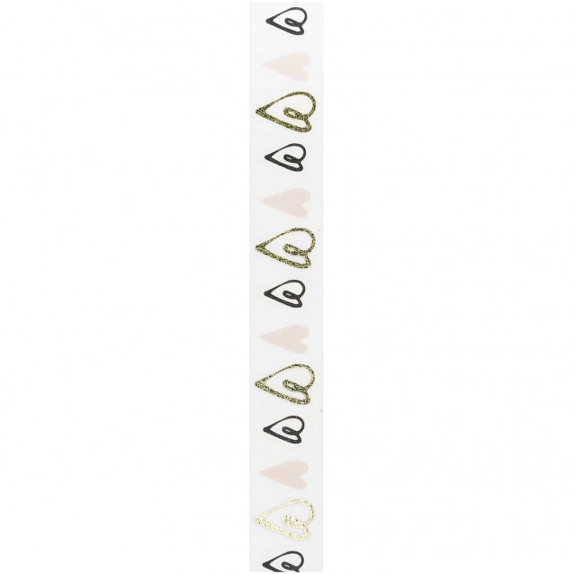 Rico Design 10m x 15mm Αυτοκόλλητη Ταινία Hearts