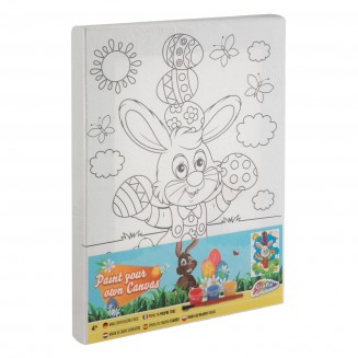 Προσχεδιασμένο Τελάρο 20x15cm με 3 Χρώματα & Πινέλο Λαγουδάκι