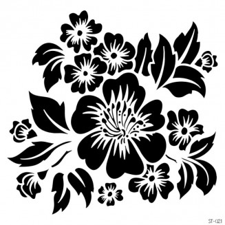 Craftistico Stencil 30x30cm 021 Λουλούδια-Φύλλα