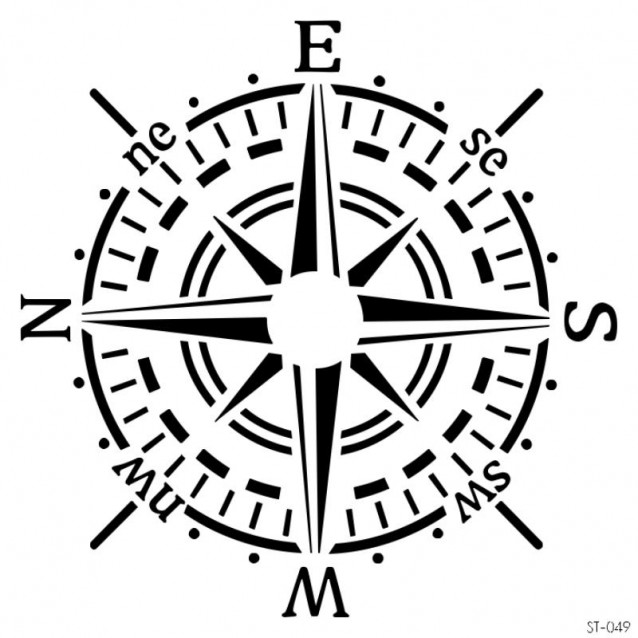 Craftistico Stencil 30x30cm 049 Πυξίδα