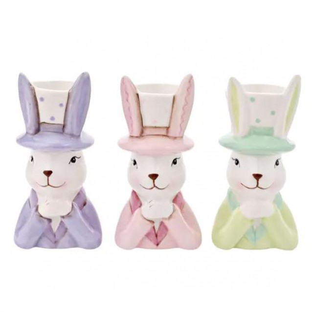 Eggs-traordinary Gifting Company Bunny in Top Hat Planter Mini Multi Coloured
