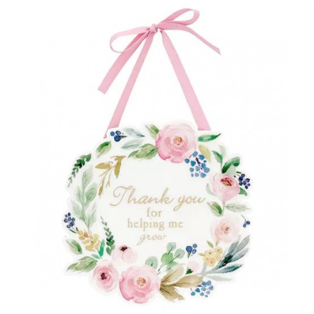 The Cottage Garden Κρεμαστή Στρογγυλή Πλακέτα Thank You for Helping Me Grow