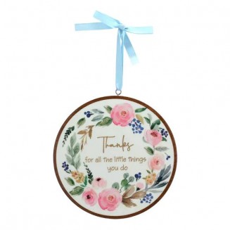 The Cottage Garden Κρεμαστή Στρογγυλή Πλακέτα Thank You