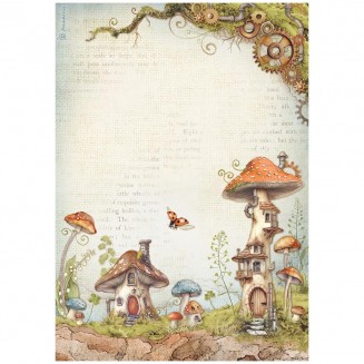 Stamperia Ριζόχαρτο Decoupage A4 (21X29,7cm) Hidden Grove Mushroom House