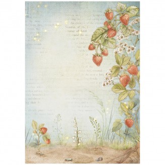 Stamperia Ριζόχαρτο Decoupage A4 (21X29,7cm) Hidden Grove Strawberries