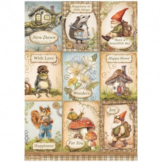 Stamperia Ριζόχαρτο Decoupage A4 (21X29,7cm) Hidden Grove Cards