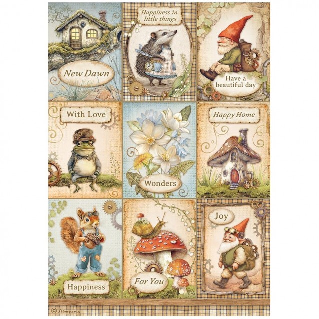 Stamperia Ριζόχαρτο Decoupage A4 (21X29,7cm) Hidden Grove Cards