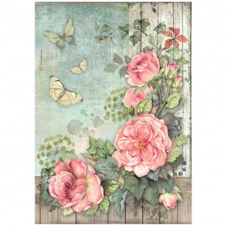 Stamperia Ριζόχαρτο Decoupage A4 (21X29,7cm) House of Roses Flowers Corner