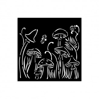 Stamperia Χονδρό Στένσιλ 0,5mm 12X12cm Hidden Grove Mushrooms
