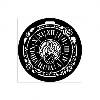 Stamperia Χονδρό Στένσιλ 0,5mm 12X12cm House of Roses Clock