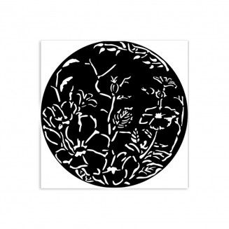 Stamperia Χονδρό Στένσιλ 0,5mm 12X12cm Round Frame with Flowers