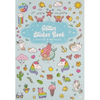 Moxy 8 Φύλλα A5 με Glitter Stickers Μονόκεροι & Γοργόνες