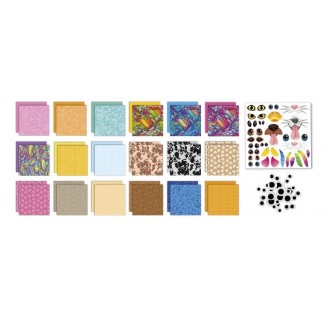Moxy 18 Φύλλα Origami 19,5x19,5cm με Αυτοκόλλητα & Ματάκια Ζωάκια