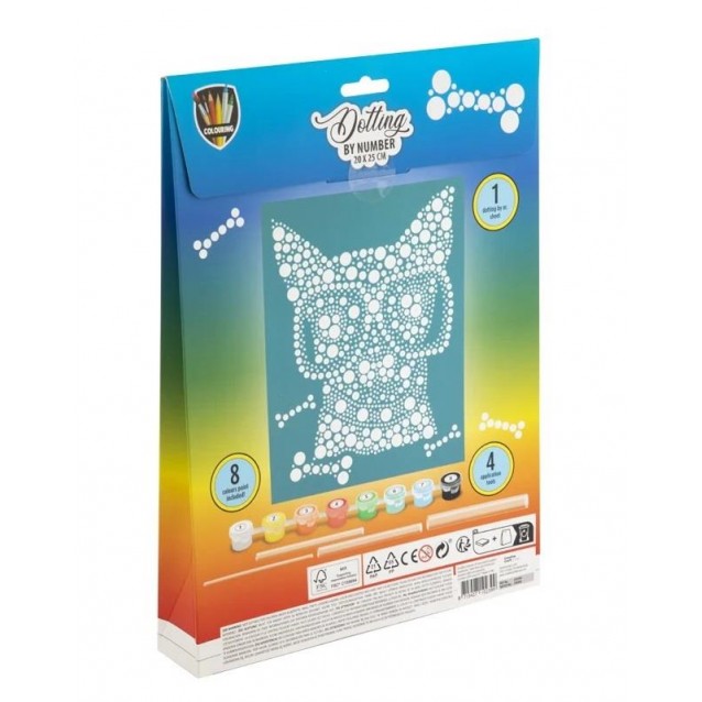 Moxy Dotting by Number 20x25cm με 8 Χρώματα & 4 Εργαλεία Σκυλάκι