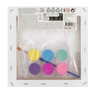 Moxy Προσχεδιασμένο Τελάρο 19,5x19,5cm με 6 Χρώματα & Πινέλο Μονόκερος