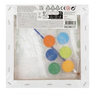 Moxy Προσχεδιασμένο Τελάρο 19,5x19,5cm με 6 Χρώματα & Πινέλο Δρακάκι