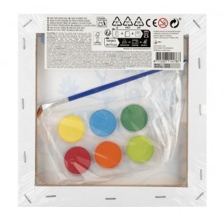 Moxy Προσχεδιασμένο Τελάρο 19,5x19,5cm με 6 Χρώματα & Πινέλο Τιγράκι