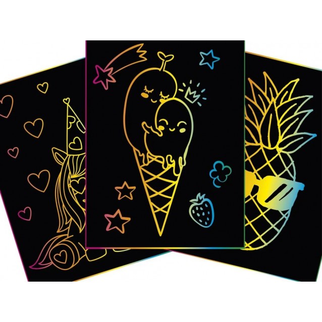 Moxy Σπιράλ Τετράδιο Magical Scratch 20 σελίδες A4 Rainbow