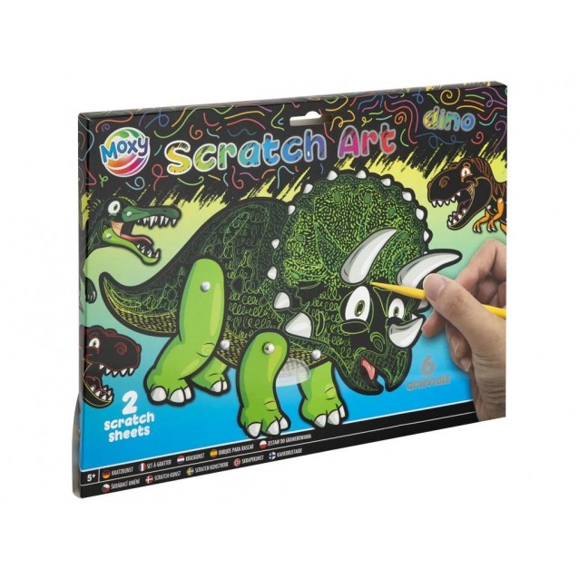 Moxy Scratch Αrt 2 Φύλλα 31,5x24cm Δεινόσαυροι