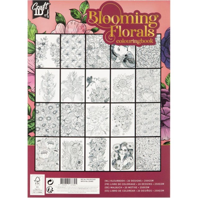 Craft ID Βιβλίο Ζωγραφικής 20 Σχέδια Α4 250gr Florals