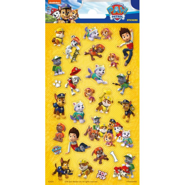 Funny Products Paw Patrol Καρτέλα 26 Αυτοκόλλητα Stickers