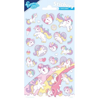 Funny Products Καρτέλα με Αυτοκόλλητα Stickers Μονόκεροι