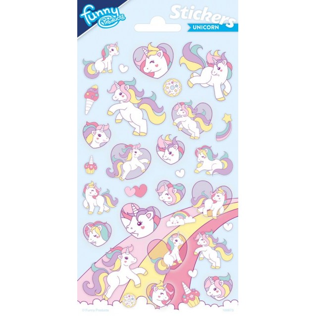 Funny Products Καρτέλα με Αυτοκόλλητα Stickers Μονόκεροι