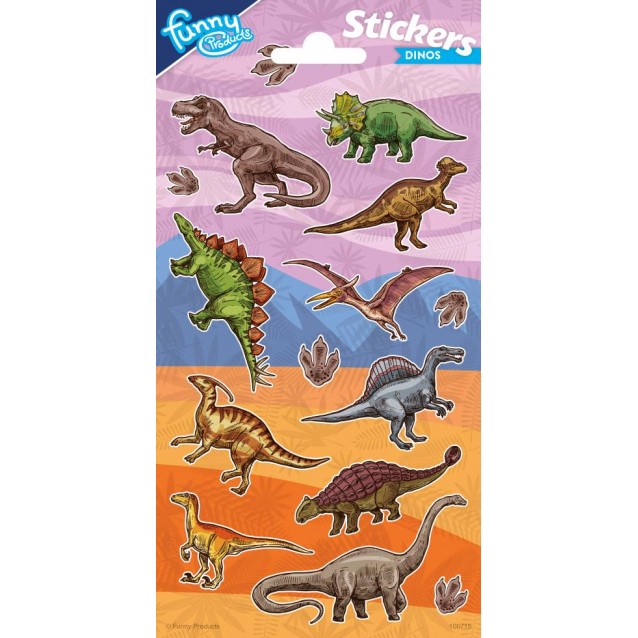 Funny Products Καρτέλα με Αυτοκόλλητα Stickers Δεινόσαυροι