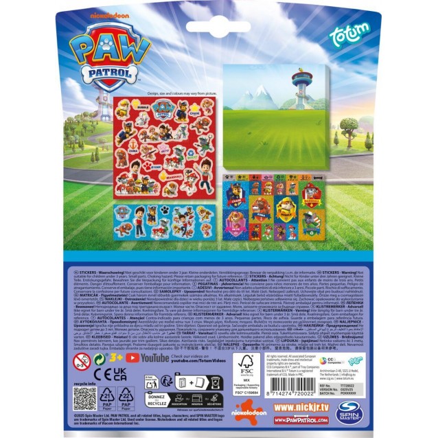 Totum Paw Patrol Σετ Αυτοκόλλητων Stickers με Σκηνικό