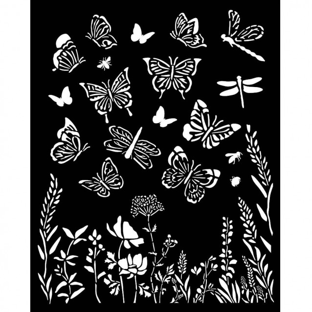 Stamperia Χονδρό Στένσιλ 0,5mm 20x25cm Lavender Butterflies