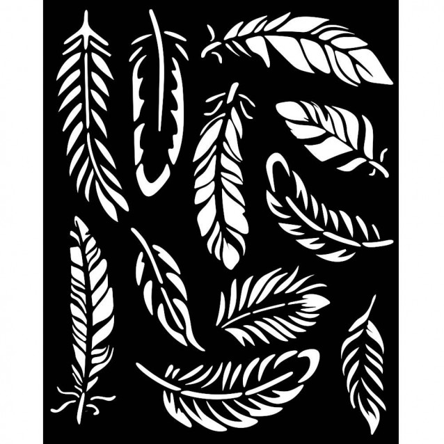 Stamperia Χονδρό Στένσιλ 0,5mm 20x25cm Lavender Feathers
