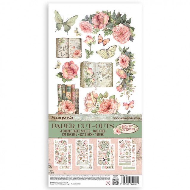 Stamperia Σχέδια Από Χαρτόνι Διπλής Όψης 15 X 30,5cm House of Roses