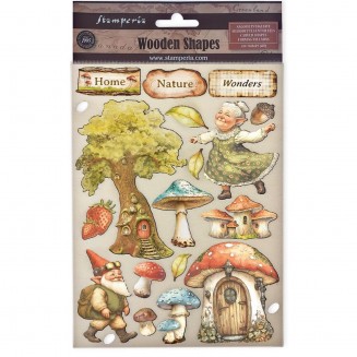 Stamperia Έγχρωμα Ξύλινα Διακοσμητικά A5 (14,8Χ21cm) Hidden Grove