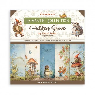 Stamperia 10 Χαρτιά Scrapbooking 30,5X30,5cm Διπλής Όψης Hidden Grove