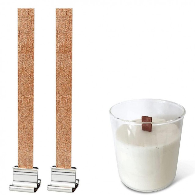 Craftistico 5 Ξύλινα Επίπεδα Φυτίλια 130x13x0,5mm με Βάση