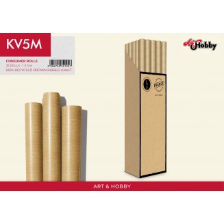 Χαρτί Περιτυλίγματος 100x500cm Brown Ribbed Kraft