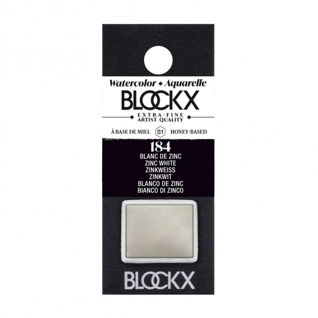 Blockx Extra Fine Half Pan Ακουαρέλας 184 Zinc White Series 1