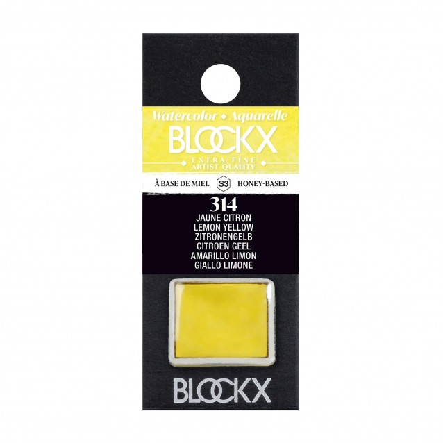 Blockx Extra Fine Half Pan Ακουαρέλας 314 Lemon Yellow Series 3