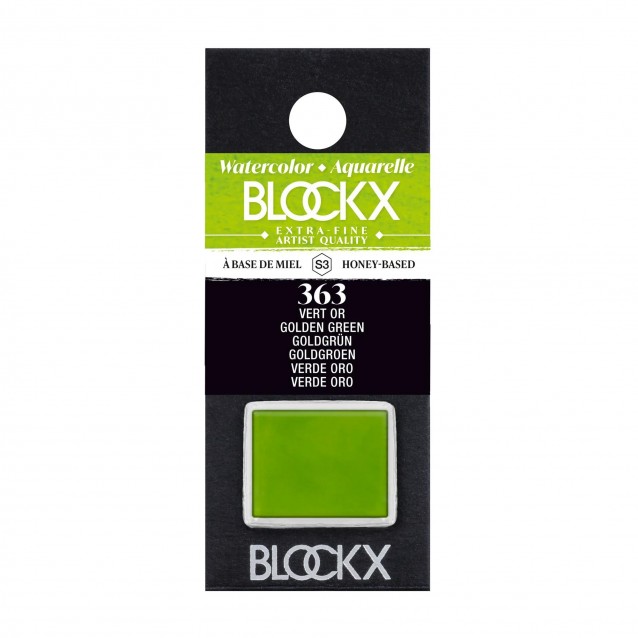 Blockx Extra Fine Half Pan Ακουαρέλας 363 Golden Green Series 3