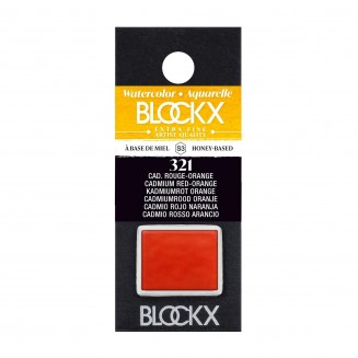 Blockx Extra Fine Half Pan Ακουαρέλας 321 Cadmium Red Orange Series 3