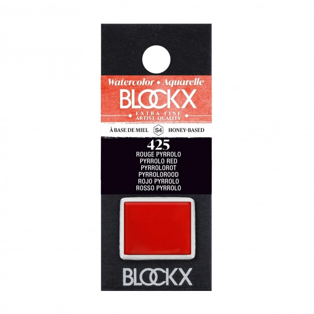 Blockx Extra Fine Half Pan Ακουαρέλας 425 Pyrrolo Red Series 4