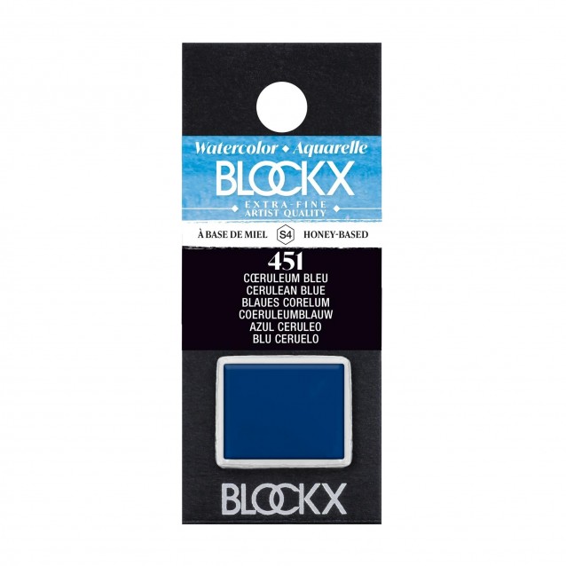 Blockx Extra Fine Half Pan Ακουαρέλας 451 Cerulean Blue Series 4