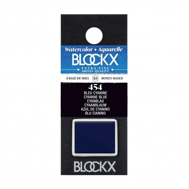 Blockx Extra Fine Half Pan Ακουαρέλας 454 Cyanine Blue Series 4