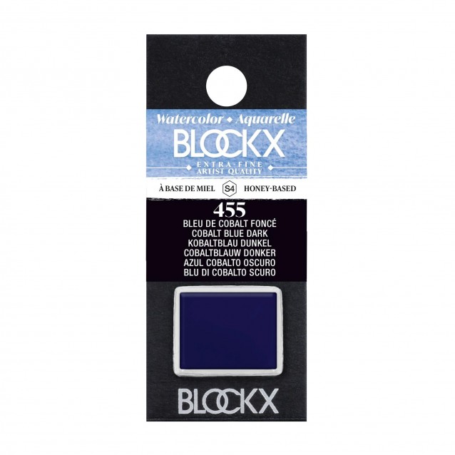 Blockx Extra Fine Half Pan Ακουαρέλας 455 Cobalt Blue Dark Series 4