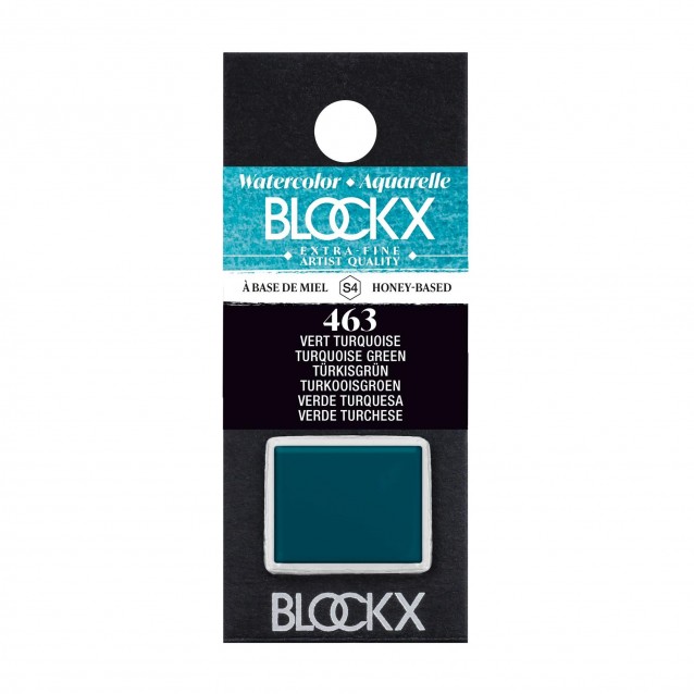 Blockx Extra Fine Half Pan Ακουαρέλας 463 Turquoise Green Series 4