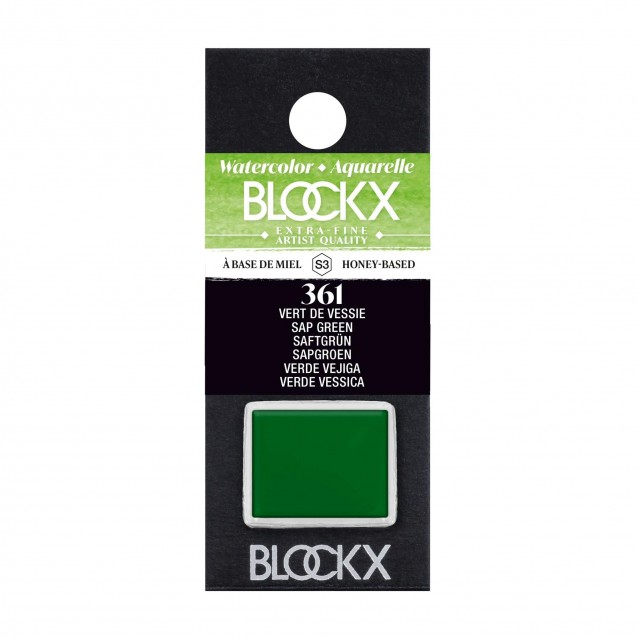 Blockx Extra Fine Half Pan Ακουαρέλας 361 Sap Green Series 3